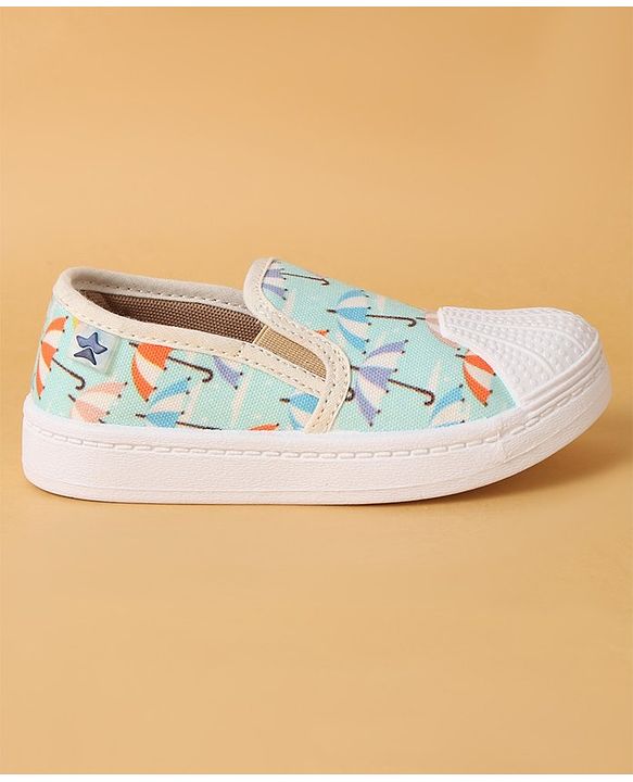 Cute Walk by Babyhug Slip On Umbrella Print Casual Shoes - Light Blue