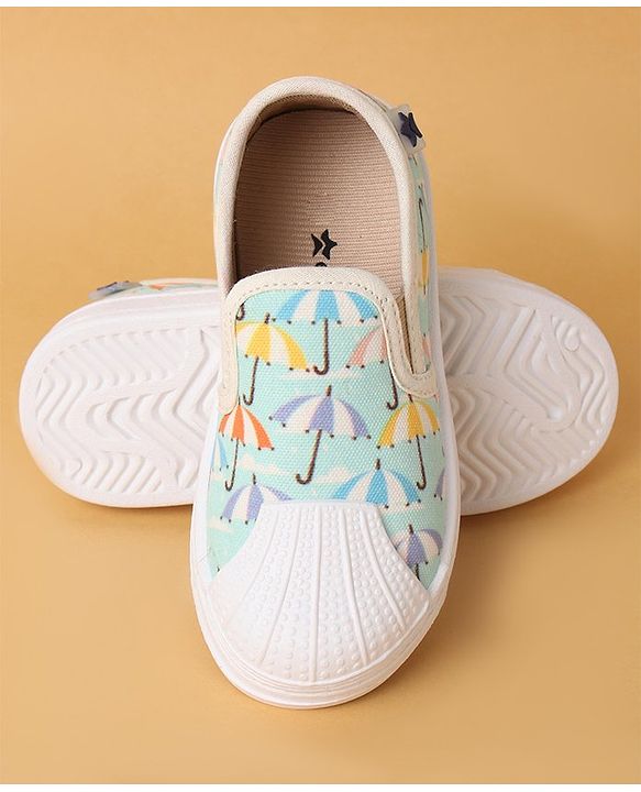 Cute Walk by Babyhug Slip On Umbrella Print Casual Shoes - Light Blue
