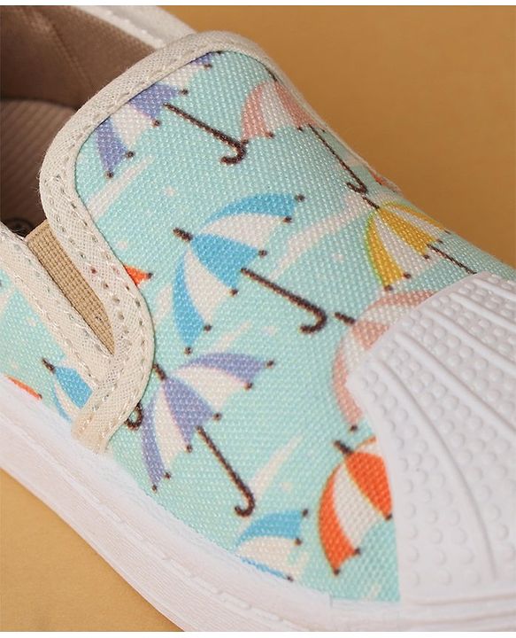 Cute Walk by Babyhug Slip On Umbrella Print Casual Shoes - Light Blue