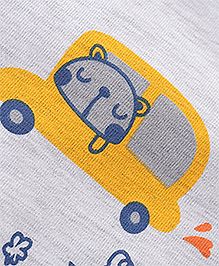 Babyhug Single Jersey Knit Half Sleeves Night Suit Car Print - White