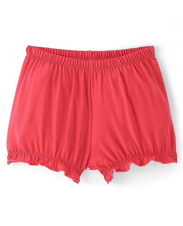 Pine Kids Cotton Lycra Knit Bloomers with Solid &  Polka Dot Print Pack of 3 - Color May Vary