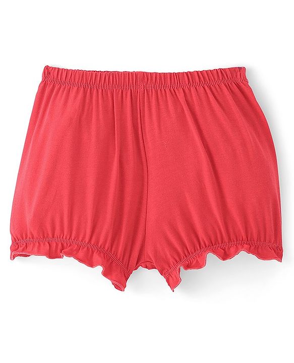 Pine Kids Cotton Lycra Knit Bloomers with Solid &  Polka Dot Print Pack of 3 - Color May Vary