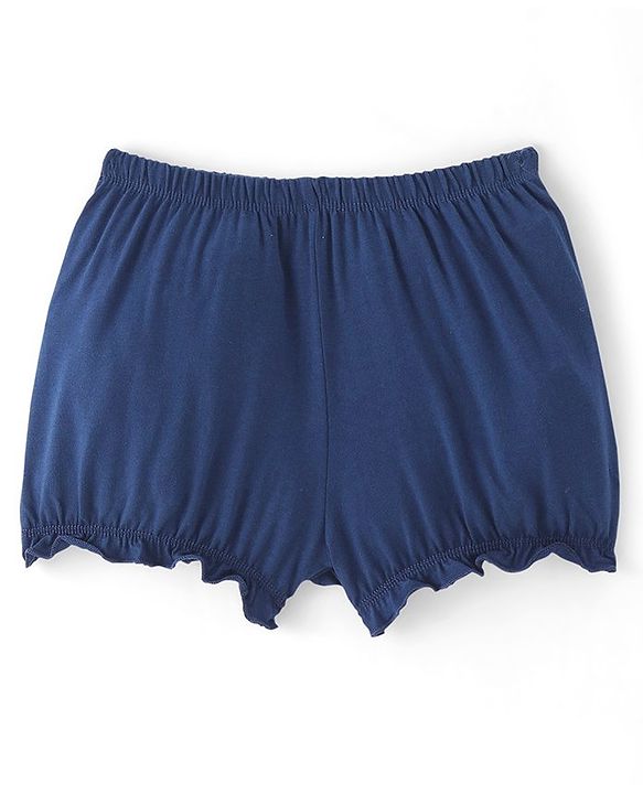 Pine Kids Cotton Lycra Knit Bloomers with Solid &  Polka Dot Print Pack of 3 - Color May Vary