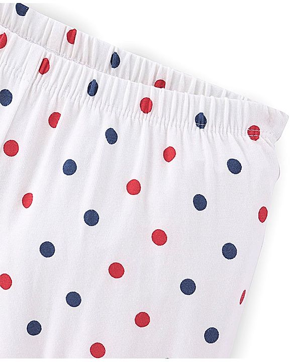 Pine Kids Cotton Lycra Knit Bloomers with Solid &  Polka Dot Print Pack of 3 - Color May Vary