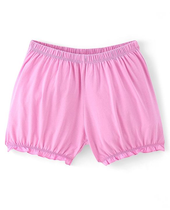 Pine Kids Cotton Lycra Knit Bloomers with Solid & Striped Pack of 3 - Colour May Vary