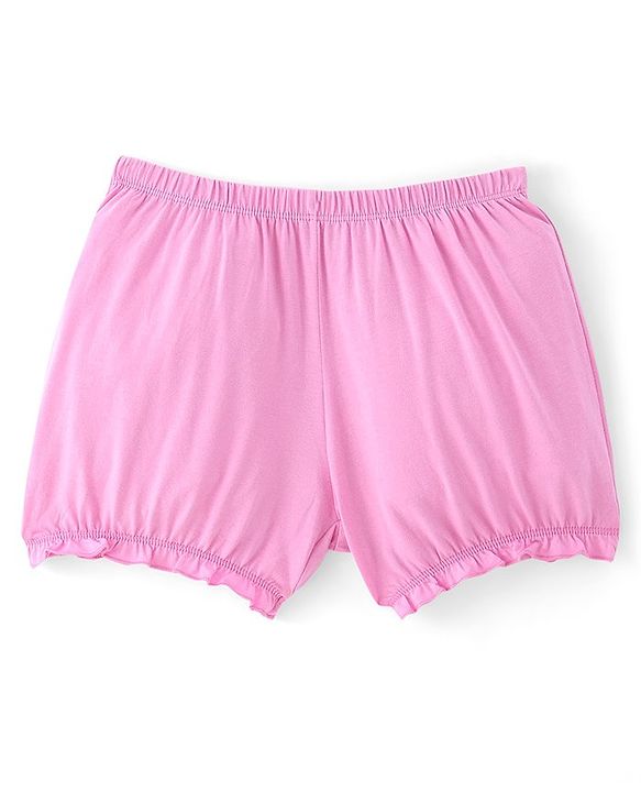 Pine Kids Cotton Lycra Knit Bloomers with Solid & Striped Pack of 3 - Colour May Vary