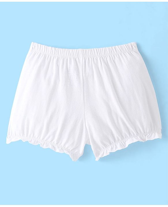 Pine Kids Cotton Lycra Knit Bloomers with Heart Print Pack of 3  - Colour May Vary