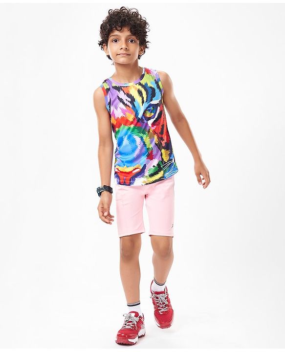Pine Active Sleeveless High Stretch T-Shirt Abstract Print - Multicolour