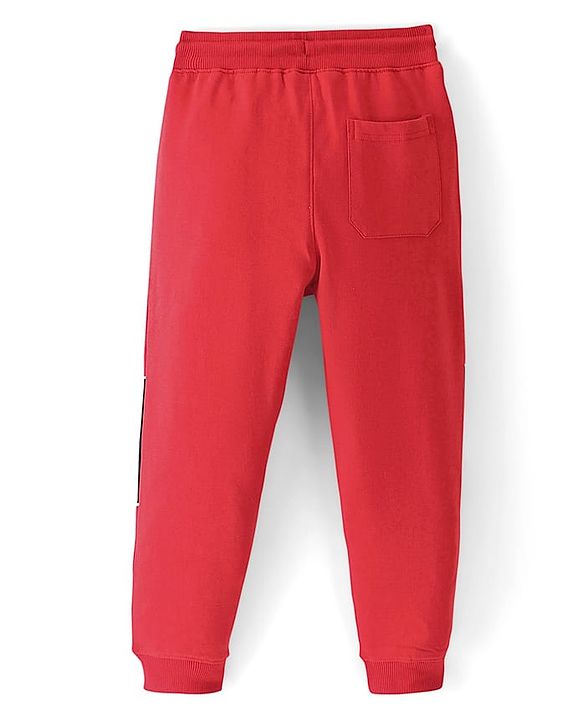 Pine Kids Looper Knit Full Length Lounge Pant Text Print - Red