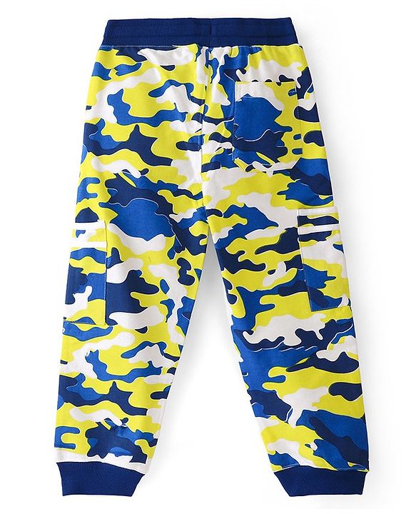 Pine Kids Looper Knit Full Length Lounge Pant with Camouflage Print - Multicolour