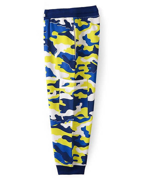 Pine Kids Looper Knit Full Length Lounge Pant with Camouflage Print - Multicolour