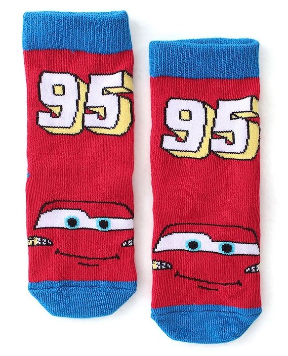 Cute Walk by Babyhug Disney Anti Bacterial Ankle Length Socks Cars Graphics Pack of 3  -  Multicolour