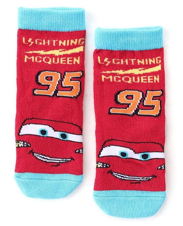 Cute Walk by Babyhug Disney Anti Bacterial Ankle Length Socks Cars Graphics Pack of 3  -  Multicolour