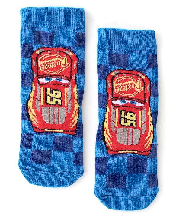 Cute Walk by Babyhug Disney Anti Bacterial Ankle Length Socks with Cars Graphics Pack of 3 - Multicolour