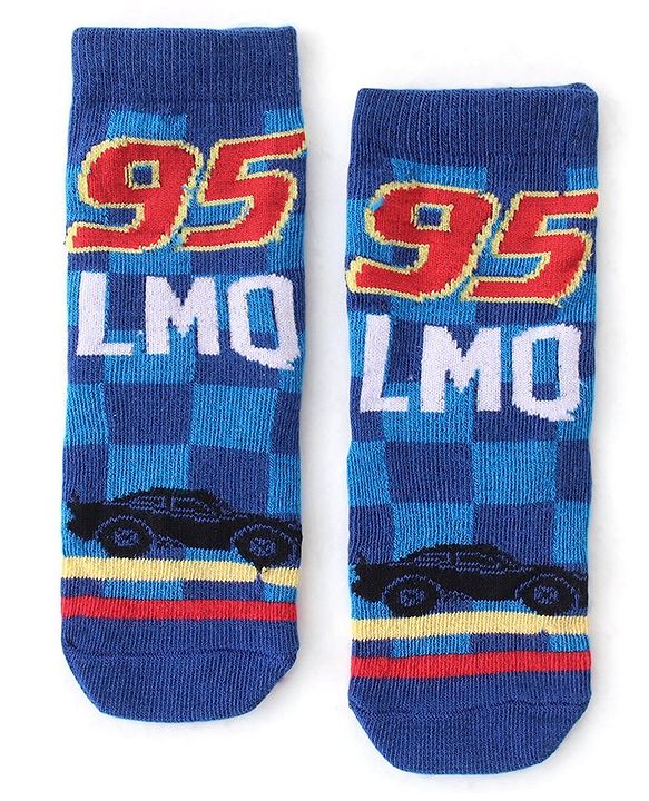 Cute Walk by Babyhug Disney Anti Bacterial Ankle Length Socks with Cars Graphics Pack of 3 - Multicolour