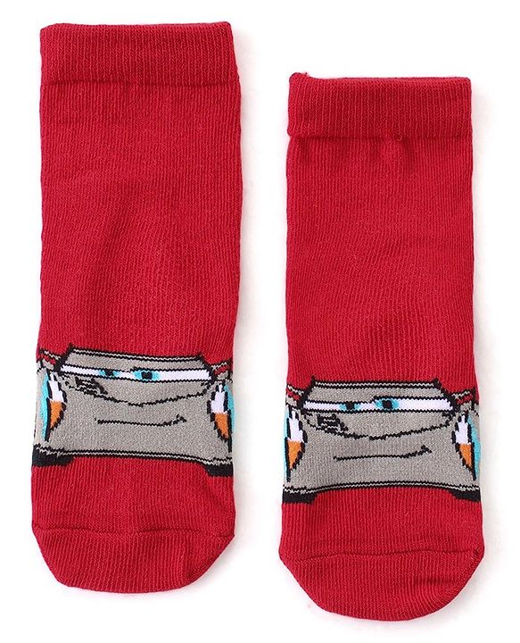 Cute Walk by Babyhug Disney Anti Bacterial Ankle Length Socks with Cars Graphics Pack of 3 - Multicolour