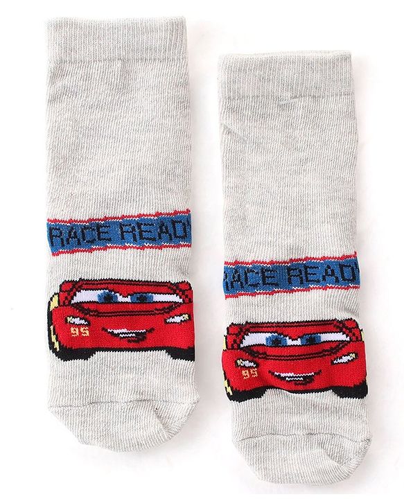 Cute Walk by Babyhug Disney Anti Bacterial Ankle Length Socks with Cars Graphics Pack of 3 - Multicolour