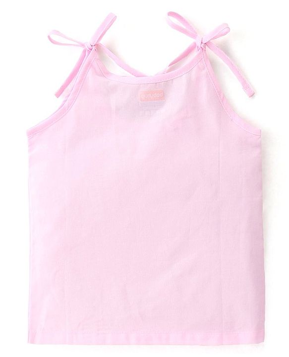 Babyhug 100% Cotton Woven Sleeveless Tie Knot Jhabla Heart Print  Pack of 3 - Multicolour