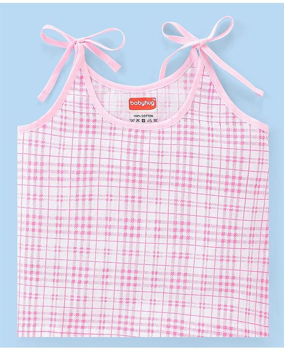 Babyhug 100% Cotton Tie Knot Jhablas With Apple Print Pack Of 5 - Pink