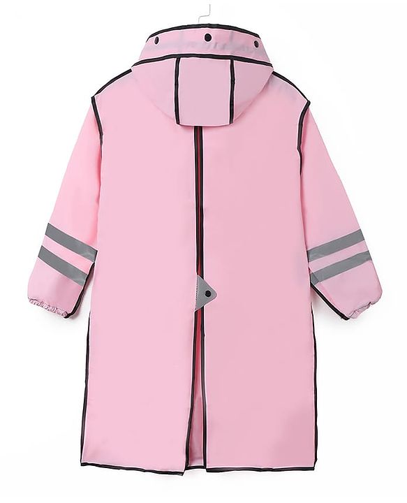 Pine Kids Full Sleeves Hooded Raincoat Text Print - Pink
