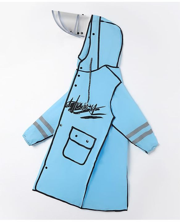 Pine Kids Full Sleeves Hooded Raincoat Text Print - Pink