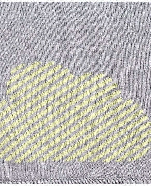 Babyhug Premium Knitted Cotton All Season Blanket Cloud Print - Grey Multicolour