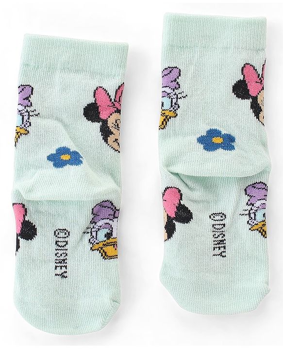 Cute Walk by Babyhug Non Terry Anti Bacterial Ankle Length Socks Disney Minnie Mouse Family Graphics Pack of 3 - Multicolour