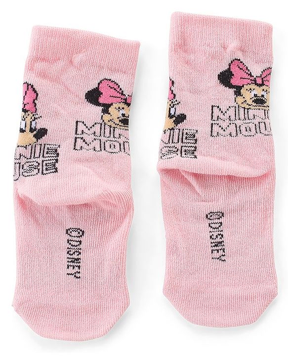 Cute Walk by Babyhug Non Terry Anti Bacterial Ankle Length Socks Disney Minnie Mouse Family Graphics Pack of 3 - Multicolour