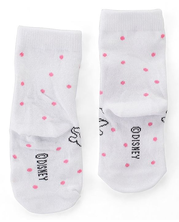 Cute Walk by Babyhug Non Terry Anti Bacterial Ankle Length Socks Disney Minnie Mouse Family Graphics Pack of 3 - Multicolour