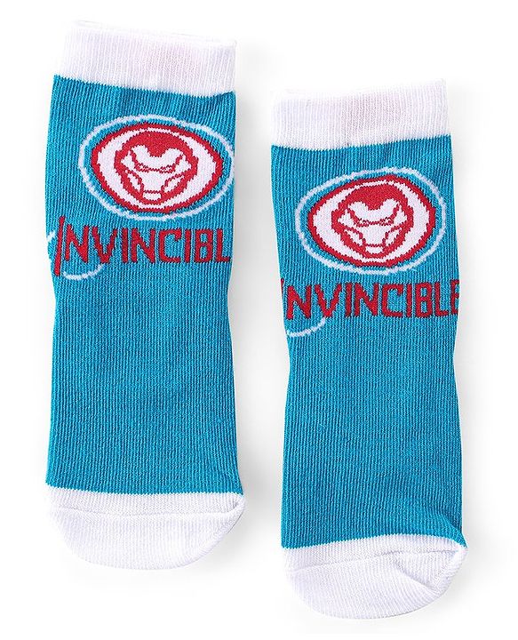 Cute Walk by Babyhug Non Terry Anti Bacterial Ankle Length Socks Marvel Avengers Graphics Pack of 3 - Multicolour