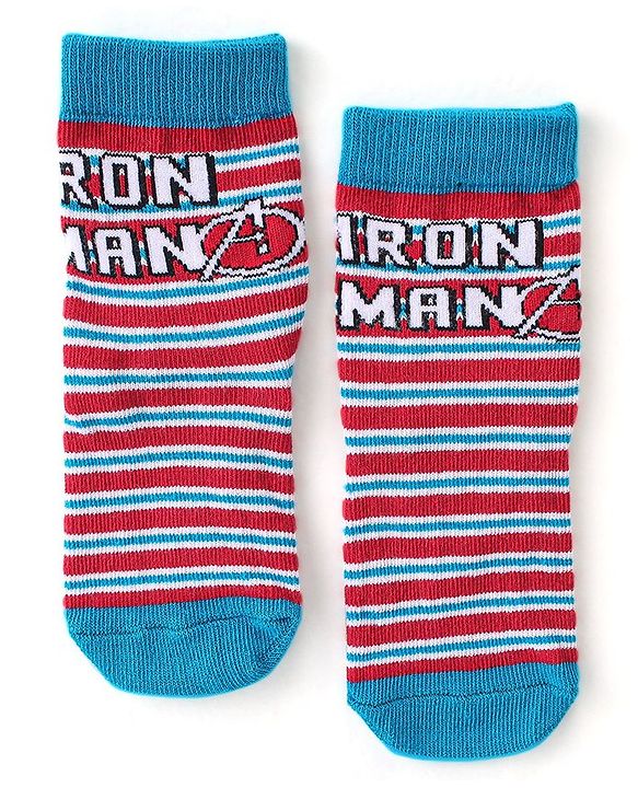 Cute Walk by Babyhug Non Terry Anti Bacterial Ankle Length Socks Marvel Avengers Graphics Pack of 3 - Multicolour