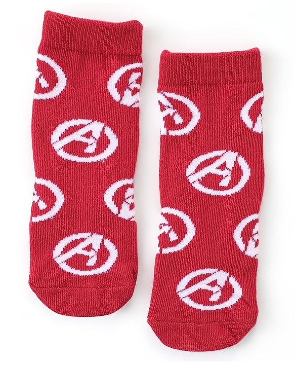 Cute Walk by Babyhug Non Terry Anti Bacterial Ankle Length Socks Marvel Avengers Graphics Pack of 3 - Multicolour