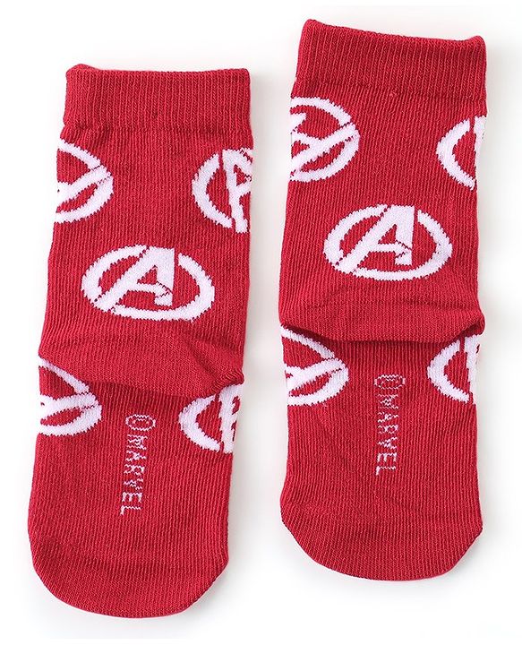 Cute Walk by Babyhug Non Terry Anti Bacterial Ankle Length Socks Marvel Avengers Graphics Pack of 3 - Multicolour