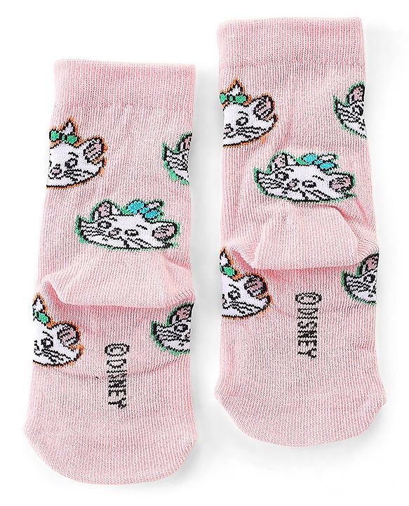 Cute Walk by Babyhug Disney  Cotton Blend Knit  Anti-Bacterial   Ankle Length Socks Aristocats Marie Graphics Pack of 3 - Multicolour