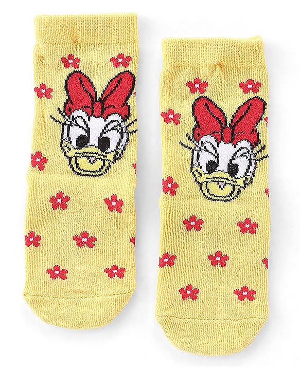 Cute Walk by Babyhug Disney   Cotton Blend Knit  Anti-Bacterial Ankle Length Socks Minnie Mouse Family Graphics Pack of 3 - Multicolour