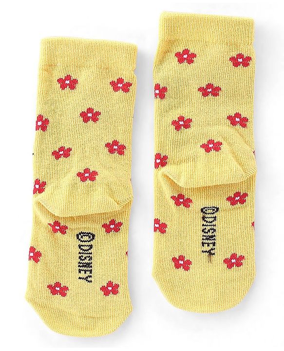 Cute Walk by Babyhug Disney   Cotton Blend Knit  Anti-Bacterial Ankle Length Socks Minnie Mouse Family Graphics Pack of 3 - Multicolour