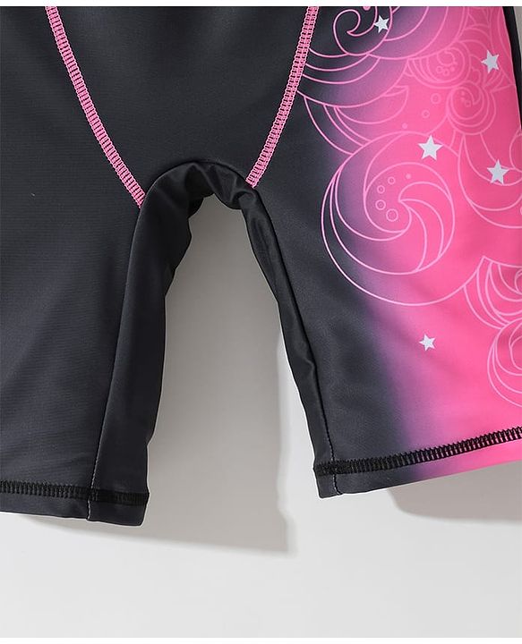 Pine Active Swimming Trunk with Star & Text Print - Pink