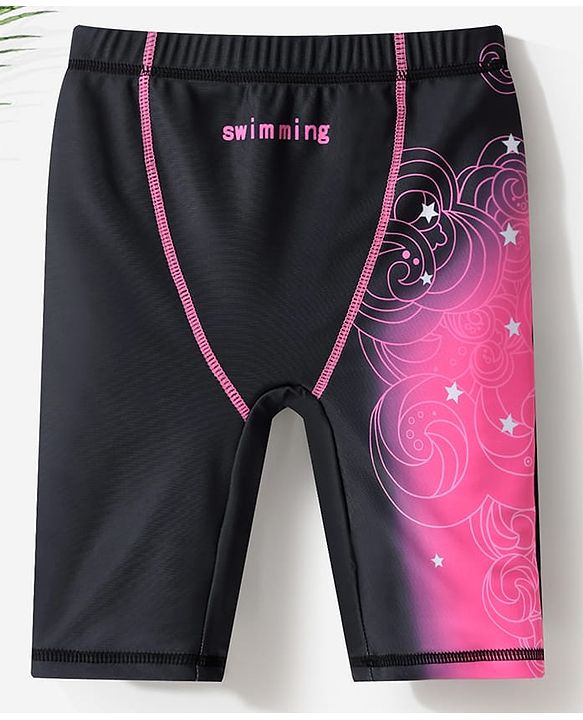 Pine Active Swimming Trunk with Star & Text Print - Pink