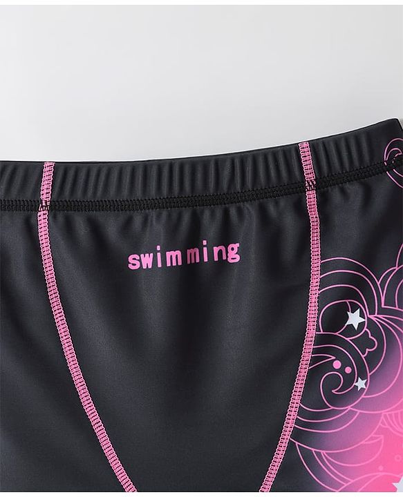 Pine Active Swimming Trunk with Star & Text Print - Pink