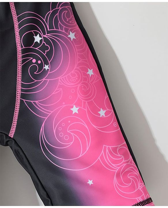 Pine Active Swimming Trunk with Star & Text Print - Pink