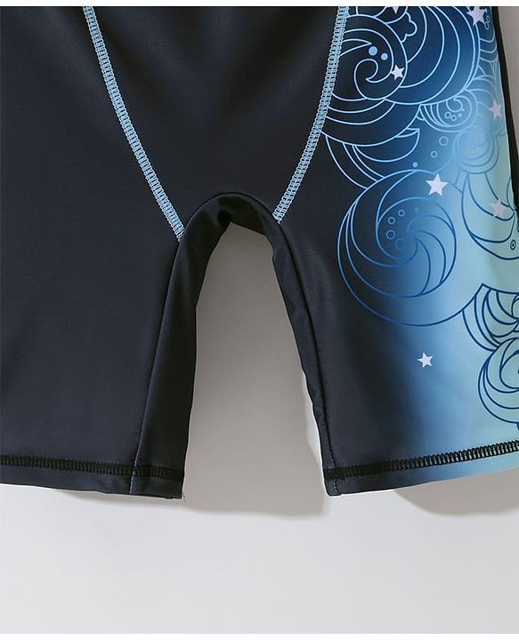Pine Active Swimming Trunk with Star & Text Print - Blue