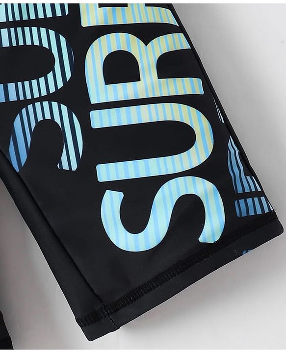 Pine Active  Swimming Trunk with Text Print - Black