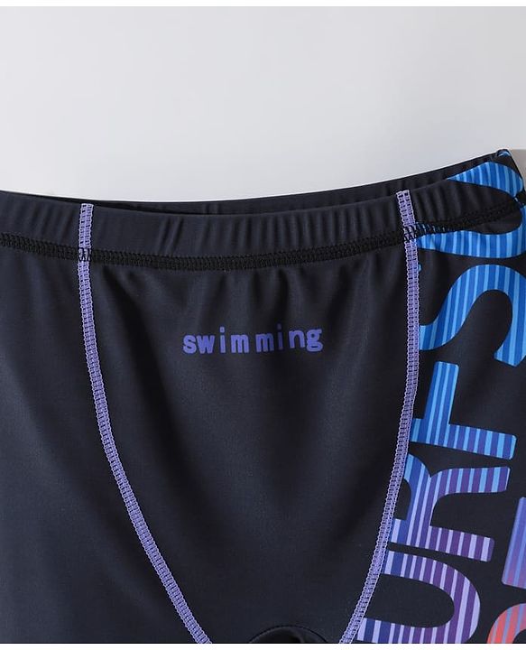Pine Kids  Swimming Trunk with Text Print - Black