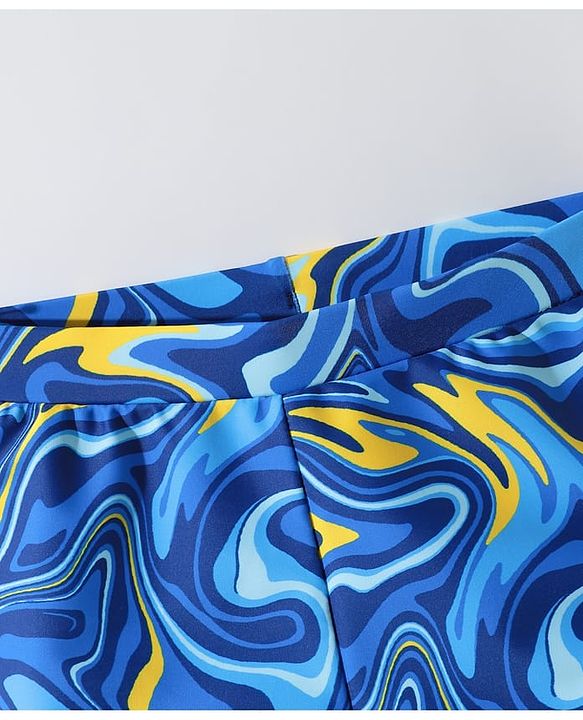 Pine Kids Swimming Trunks Marble Print - Blue