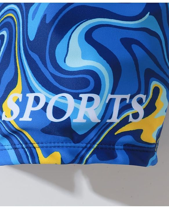 Pine Kids Swimming Trunks Marble Print - Blue