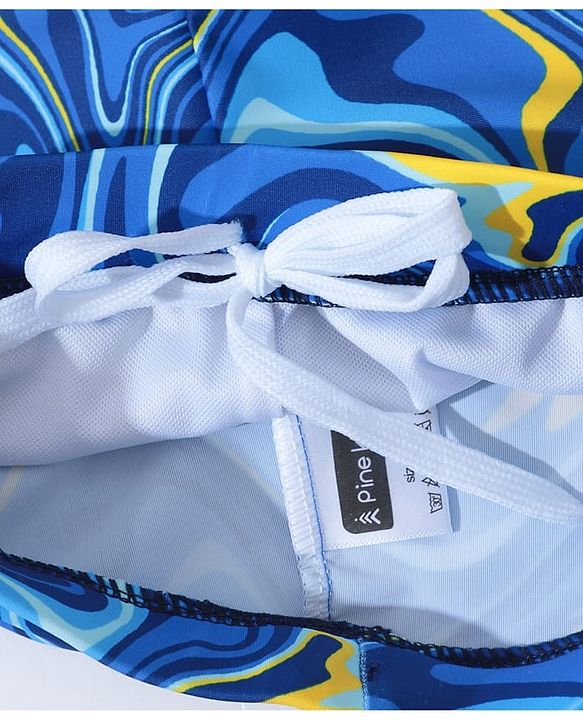 Pine Kids Swimming Trunks Marble Print - Blue
