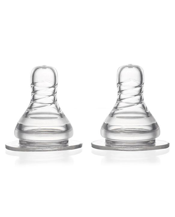 Babyhug Slow Flow Silicone Nipples Pack of 2 - Transparent