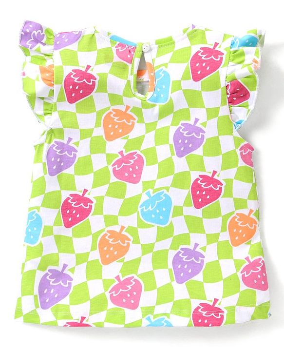 Babyhug Cotton Knit Half Sleeves T-Shirts Strawberry & Polka Dot Graphics Pack of 2 - Multicolour