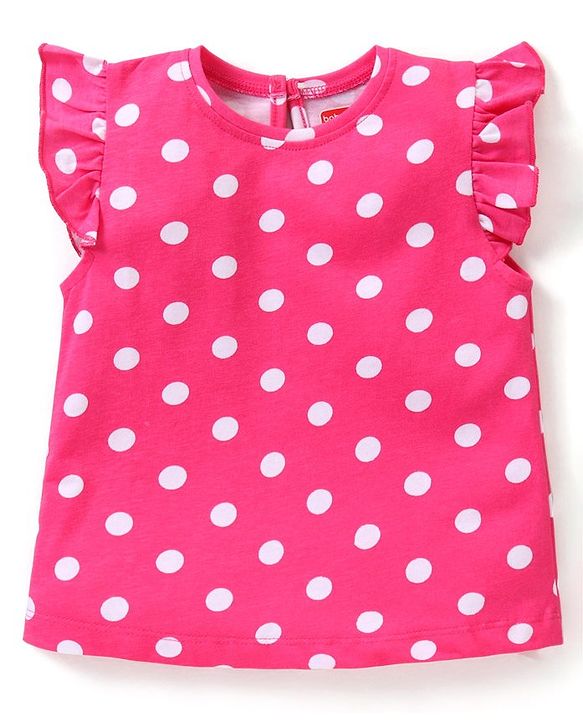 Babyhug Cotton Knit Half Sleeves T-Shirts Strawberry & Polka Dot Graphics Pack of 2 - Multicolour