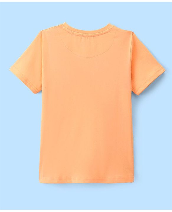 Pine Kids 100% Cotton Knit Half Sleeves T-Shirt With Text Print - Multicolor